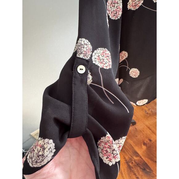 DANIEL RAINN Koda Blouse Size XXL Split Neck Black Floral 3/4 Sleeve Stichfix - Picture 3 of 10